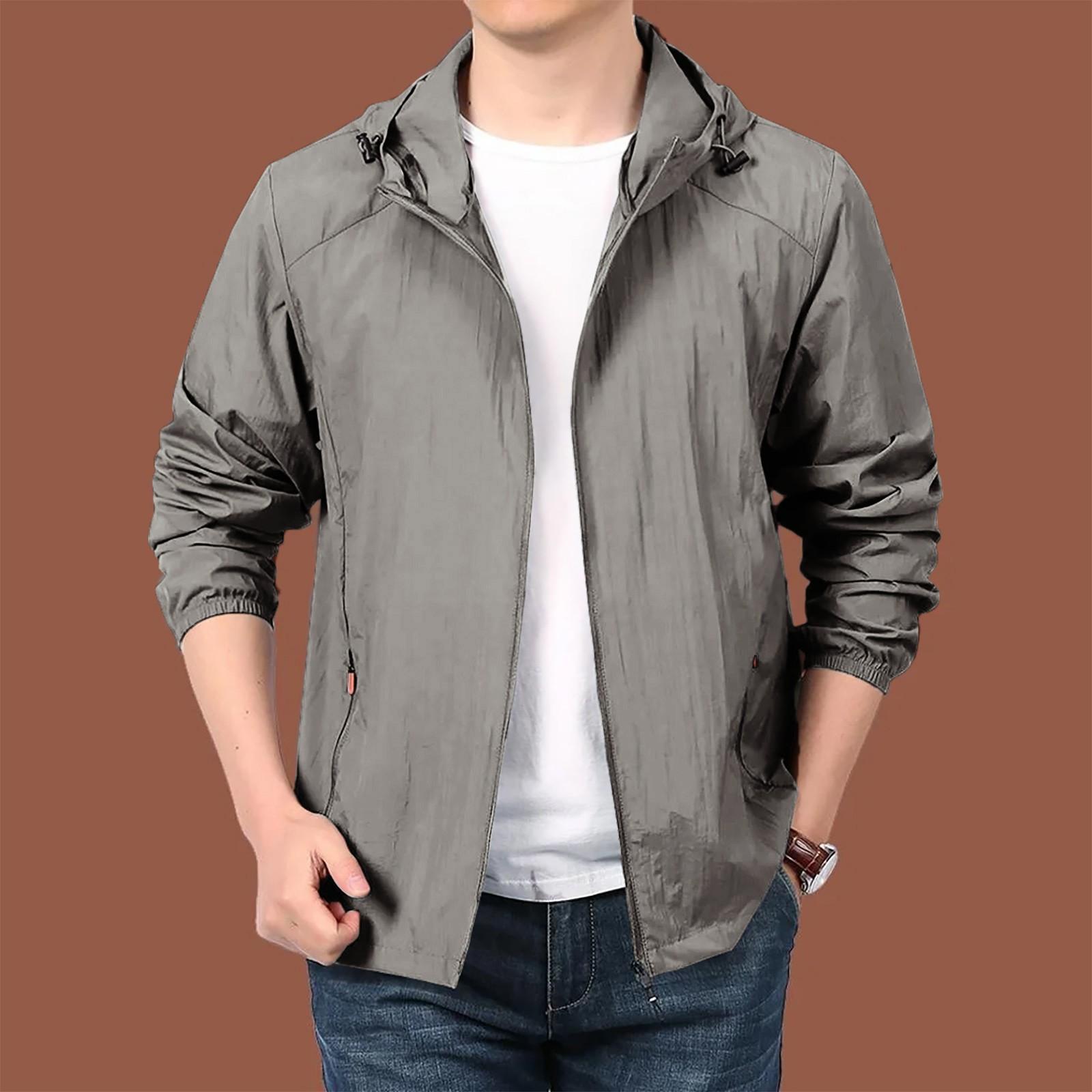 

Men s Loose Casual Outdoor Large-sized Hooded Windbreaker Long-sleeved Jacket XXXXXL