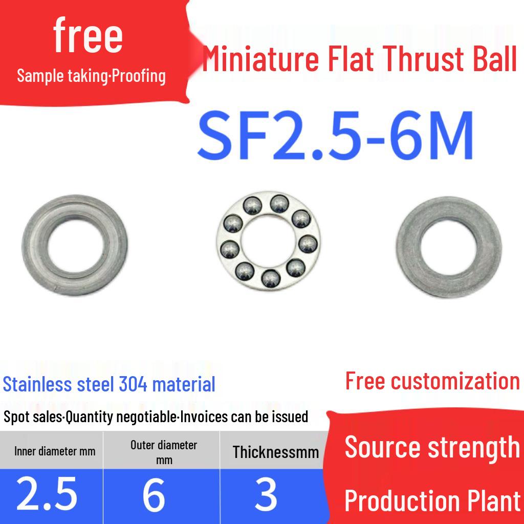 Stainless Steel 304 Miniature Thrust Ball Bearings (ID 2-12mm)