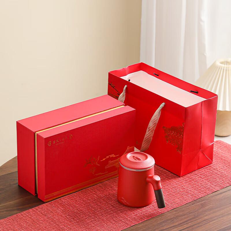 

Forbidden City Theme Chinese Red Coarse Pottery Office Cup Gift Set