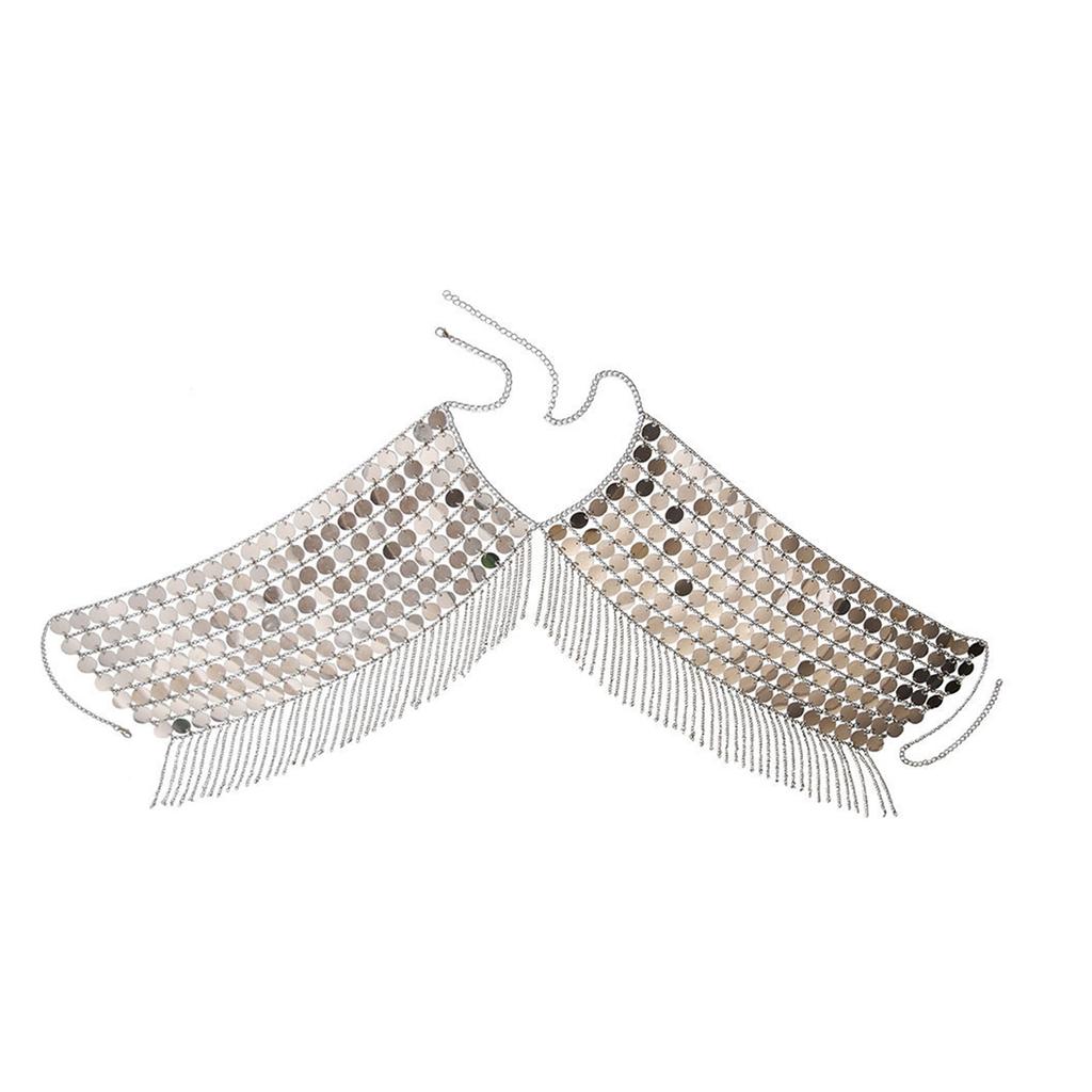 Sequin Body Chains Belly Chains Multi-layer Body Chains Tassel Chest Chains Body Jewelry Alloy Material for Women Girls
