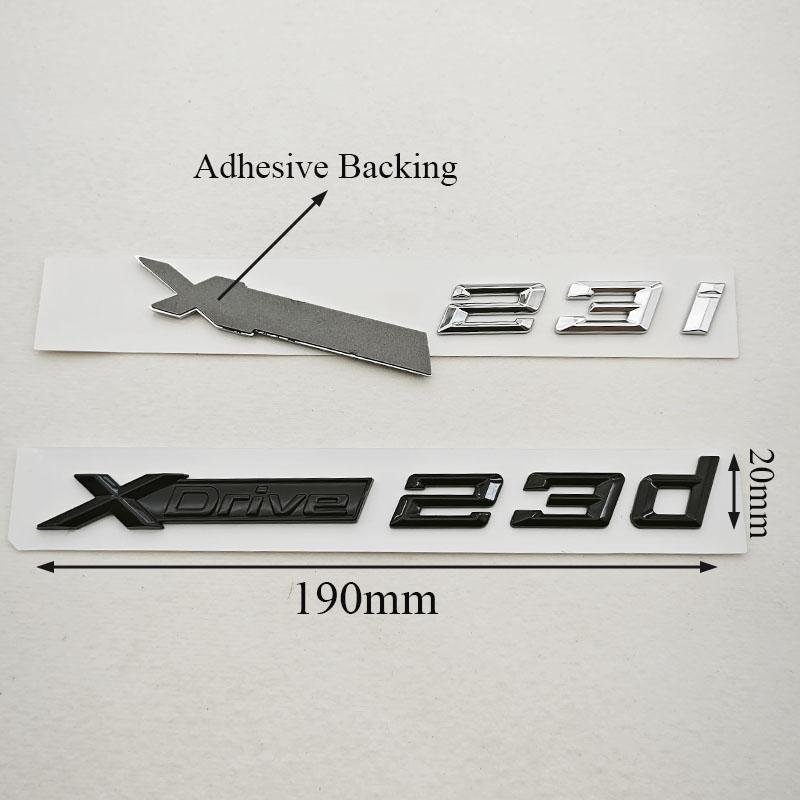 3D ABS Car Styling Logo XDrive 23i X Drive 23d Rear Trunk Badge Side Fender Emblem Decals For BMW X1 X2 X3 Exterior Accessoeies