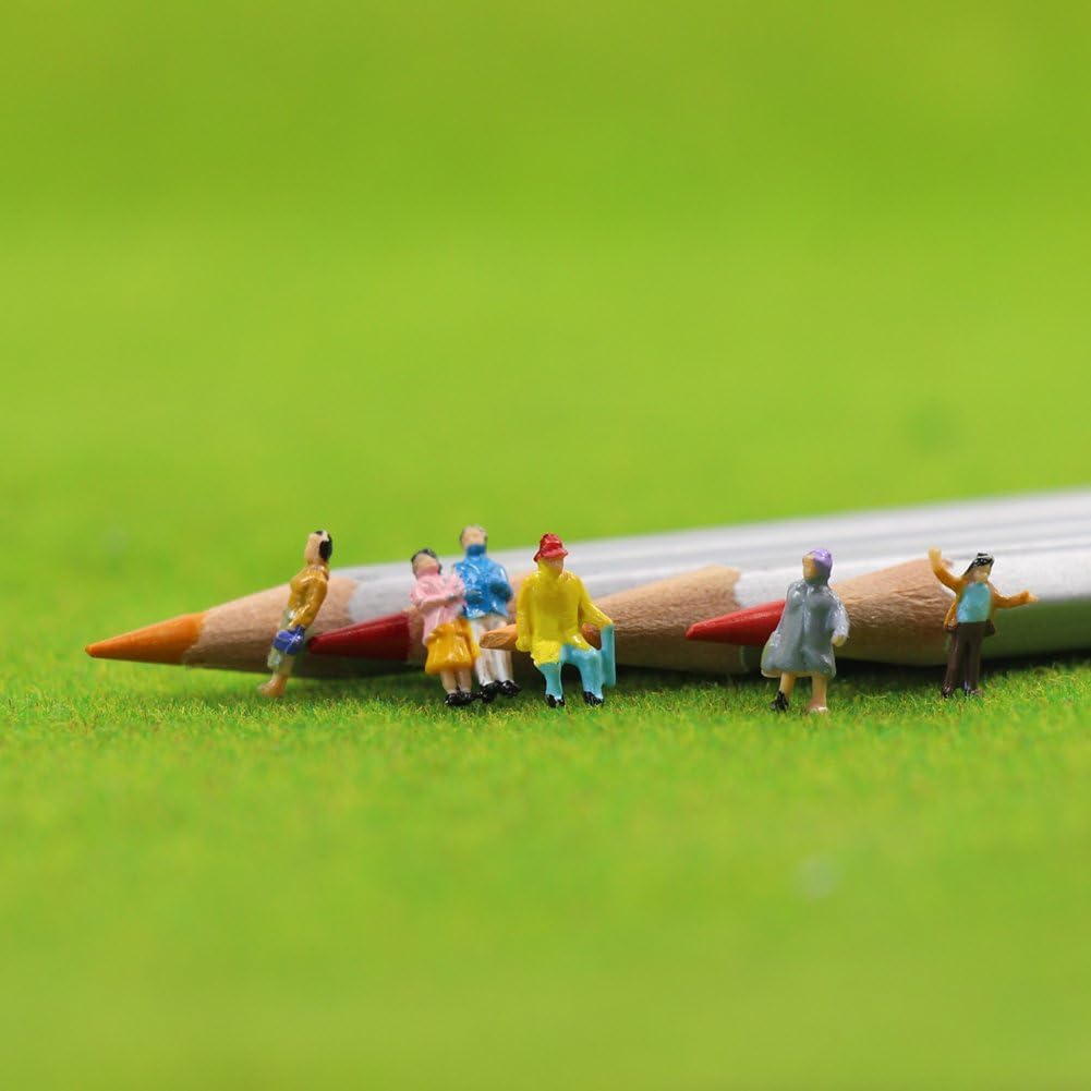 Set mit 100 Menschenmaßstäblichen bemalten Menschenmodellen für Szenerien, Bau-Bildungs-DIY-Figuren, 1150 (11-12mm), Sammlung, Figuren, Züge, Dioramen,