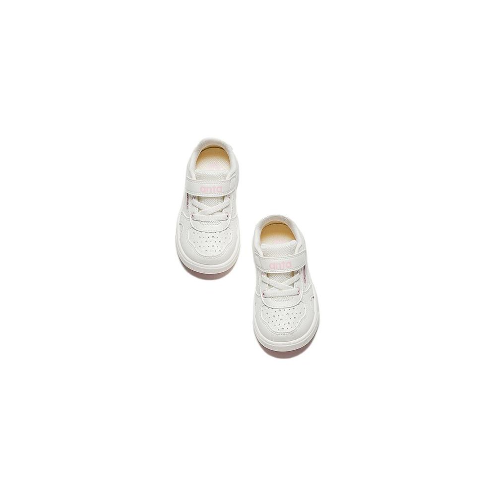 Anta Antiskid Shock Absorbing Breathable Low Top Shoes Baby Shoes White Pink A322330033-1