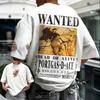 One Piece Vinsmoke Sanji Wanted Poster Graphic T-Shirt, Unisex Oversized Streetwear Casual Cotton Short Sleeve T-shirt