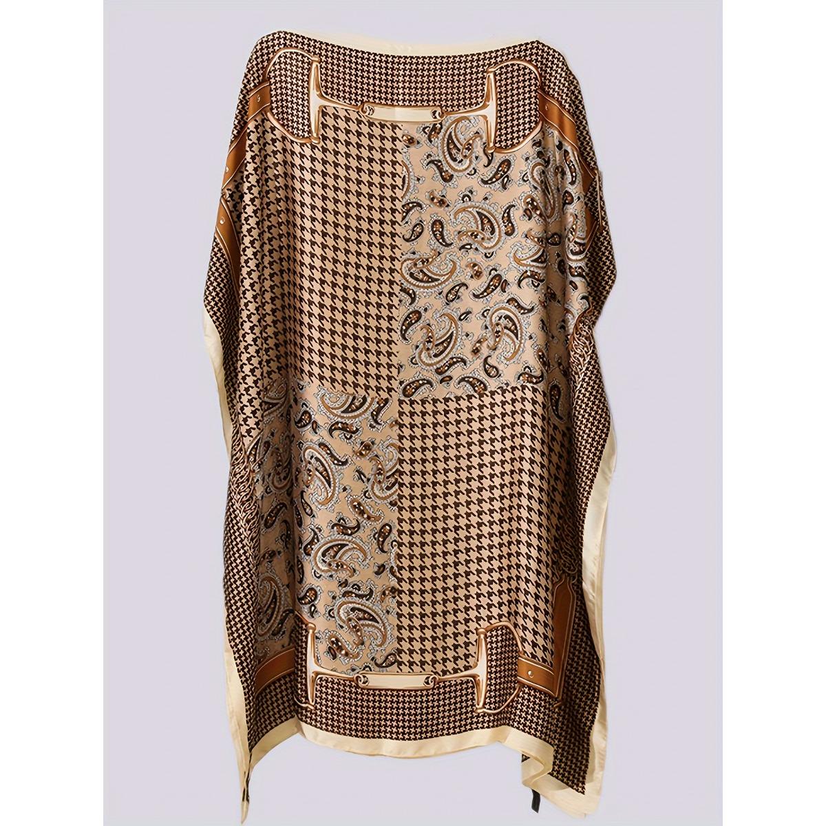 

Блузка больших размеров с узором пейсли и гусиная лапка, элегантная свободная блузка на весну и лето, женская одежда больших размеров One size