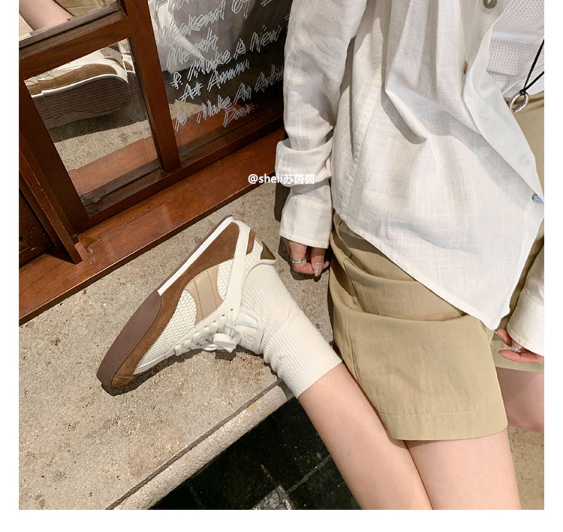 

[Su Yinyin same style] Comfort~ Retro mesh breathable cowhide casual shoes sports shoes women s training shoes 35