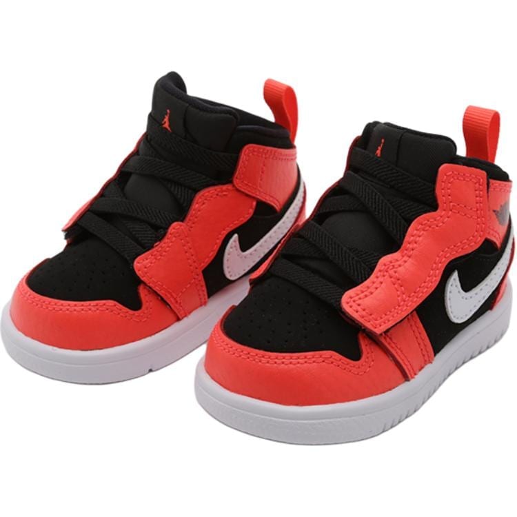 Jordan Air Jordan 1 MID ALT TD Abrasion Resistant Mid top Toddler Shoes Black Red Infant And Toddler AR6352-061