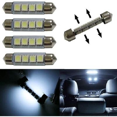(4) Double Side 8-SMD 1.72" 578 211-2 LED Bulbs For Car Interior Map Dome Lights