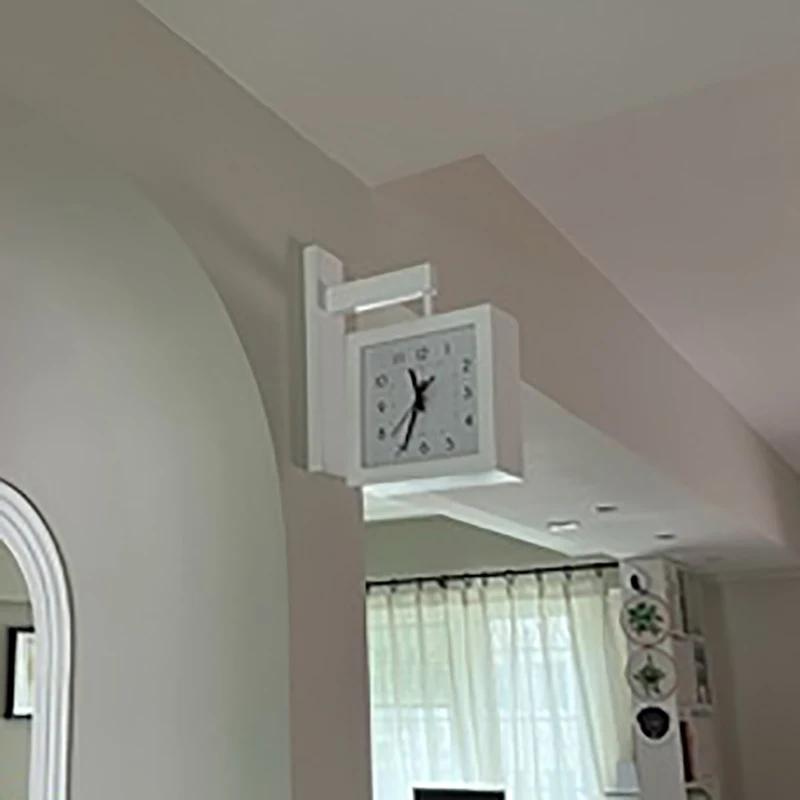 Wooden Double Sided Wall Clocks Silent Corner Wall Clocks Japanese Style Interior Room Decorative Framework Desk Decorations