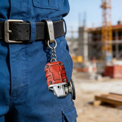 1/2/3 Stück Mini-Schleifer Schlüsselanhänger 2-in-1 Multifunktionaler Miniatur-Winkelschleifer Schlüsselring Hängende Dekoration Tasche Geldbörse Anhänger Sammlerstück