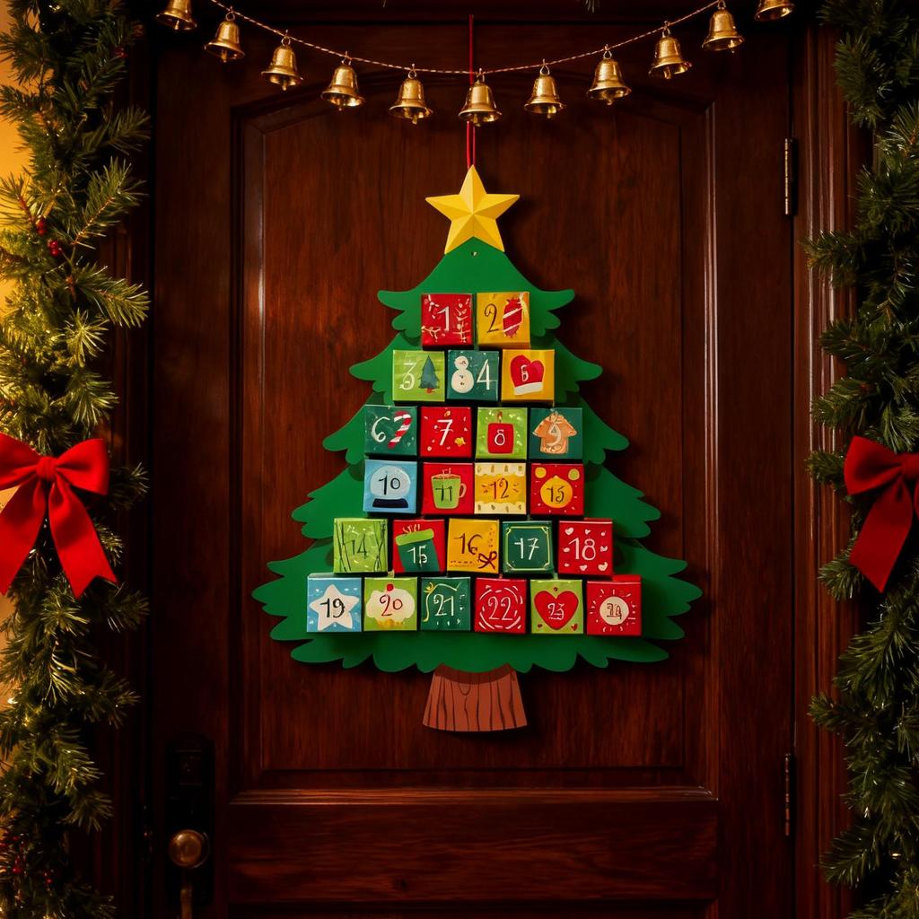 DIY vánoční adventní kalendář 24 dní odpočítávání ozdoba ručně vyrobená dárková krabička interaktivní rodič-dítě zimní sváteční party dekorace