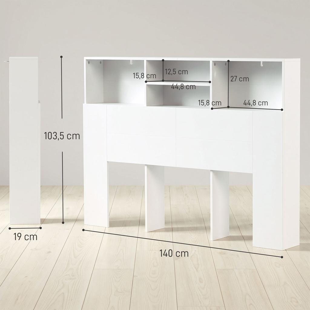 Bed Headboard 140 Cm With Storage White Bed Headboard