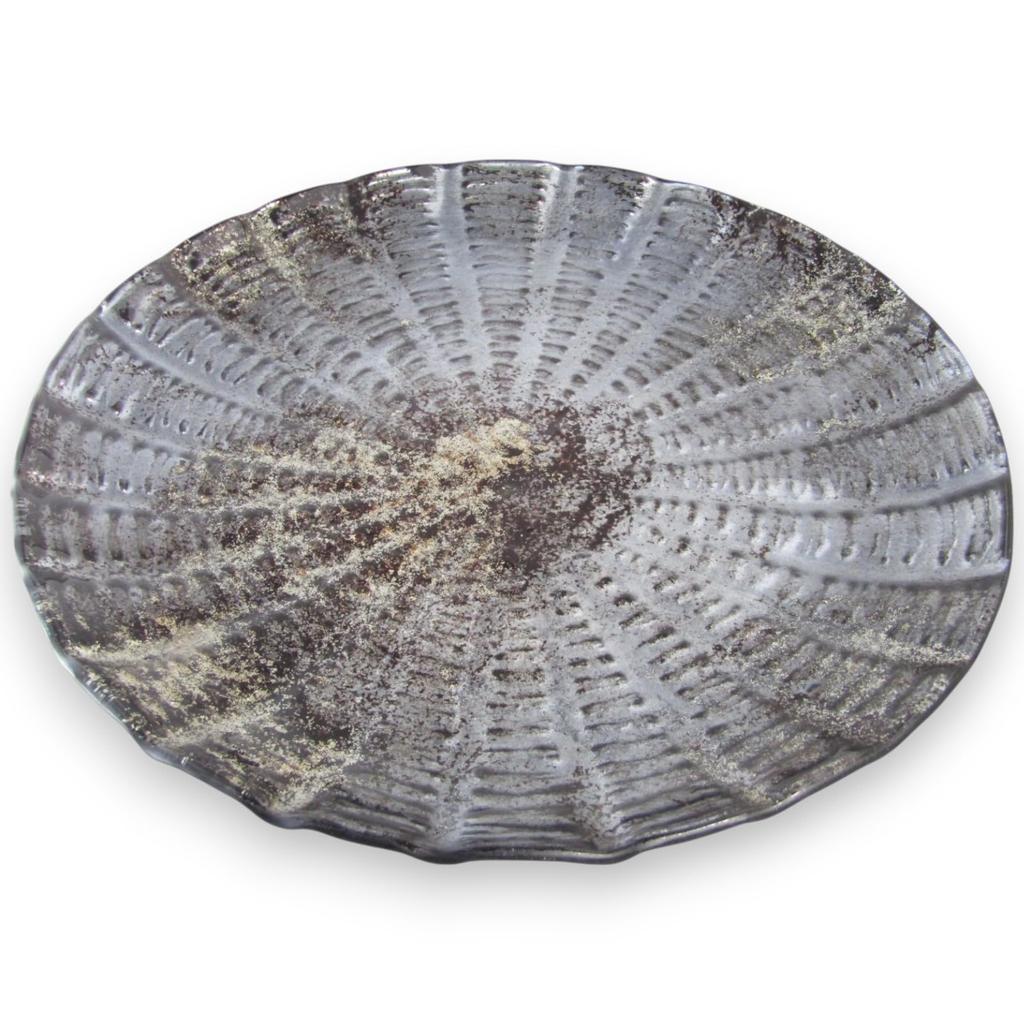 Großer Glas Runder Schwarzer und Sairan J-kitchens Teller, Gold, 25cm,