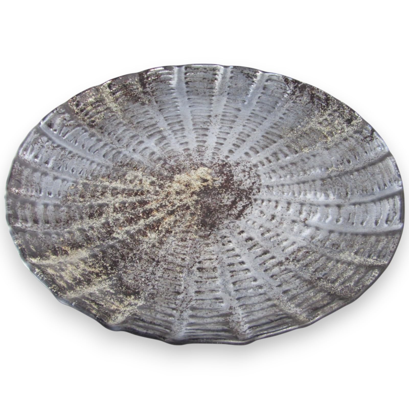 

Large Glass Appetizer Black and by Sairan J-kitchens Plate, Round, 25cm, Gold, чёрный