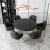 Elastic Edged Round Table Cloth Oilproof 27.5-33.5" Wipeable Cover Easy to Clean