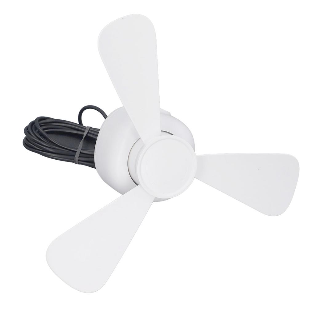 Tragbarer Hänge-Deckenventilator 3 Windgeschwindigkeiten Mini USB Zeltventilator mit 3 abnehmbaren Flügeln Leise für