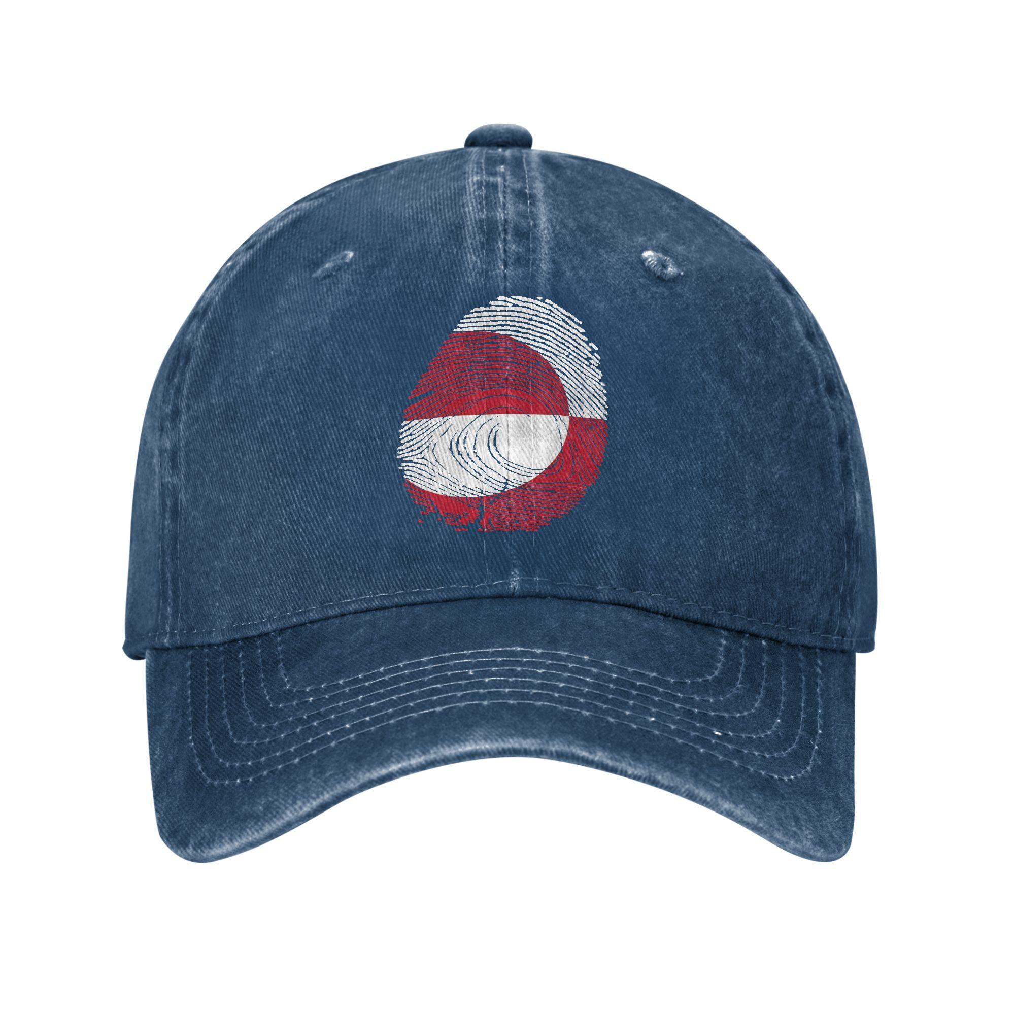 

Washed Baseball Cap Greenland Flag In Fingerprint Summer Trucker Hat For Men Adult Street Style Kpop Rock Sun Snapback Cap One Size темно-синього кольору