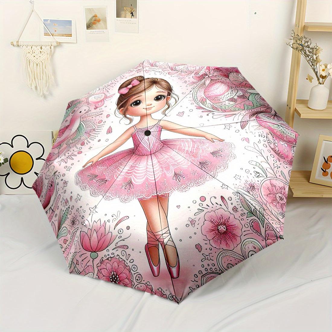1pc Ballerina s Graceful Dance Automatic Folding Umbrella Compact,Lightweight,Retractable,Perfect for Outdoor Adventures and Festive Gifting