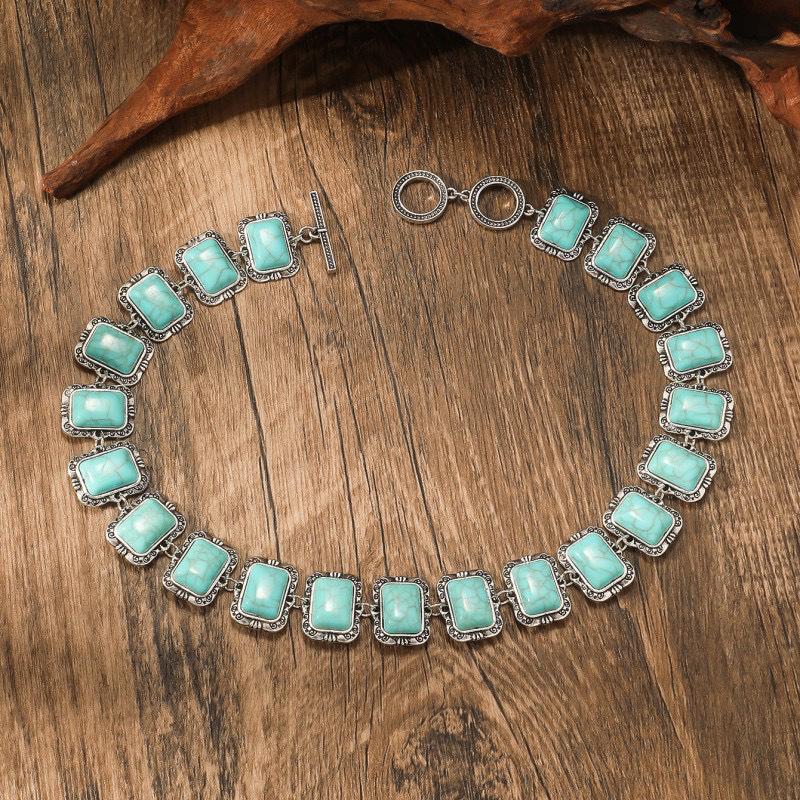 Retro Ethnic Style Alloy Collarbone Chain Hollow Flower Creative Necklace Bohemian Hanfu Ancient Clothing Neck Chain Necklace