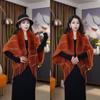 Knitted Plush Wraps Scarf Winter Warm Tassel Loose Shawl  for Evening Dresses Wedding