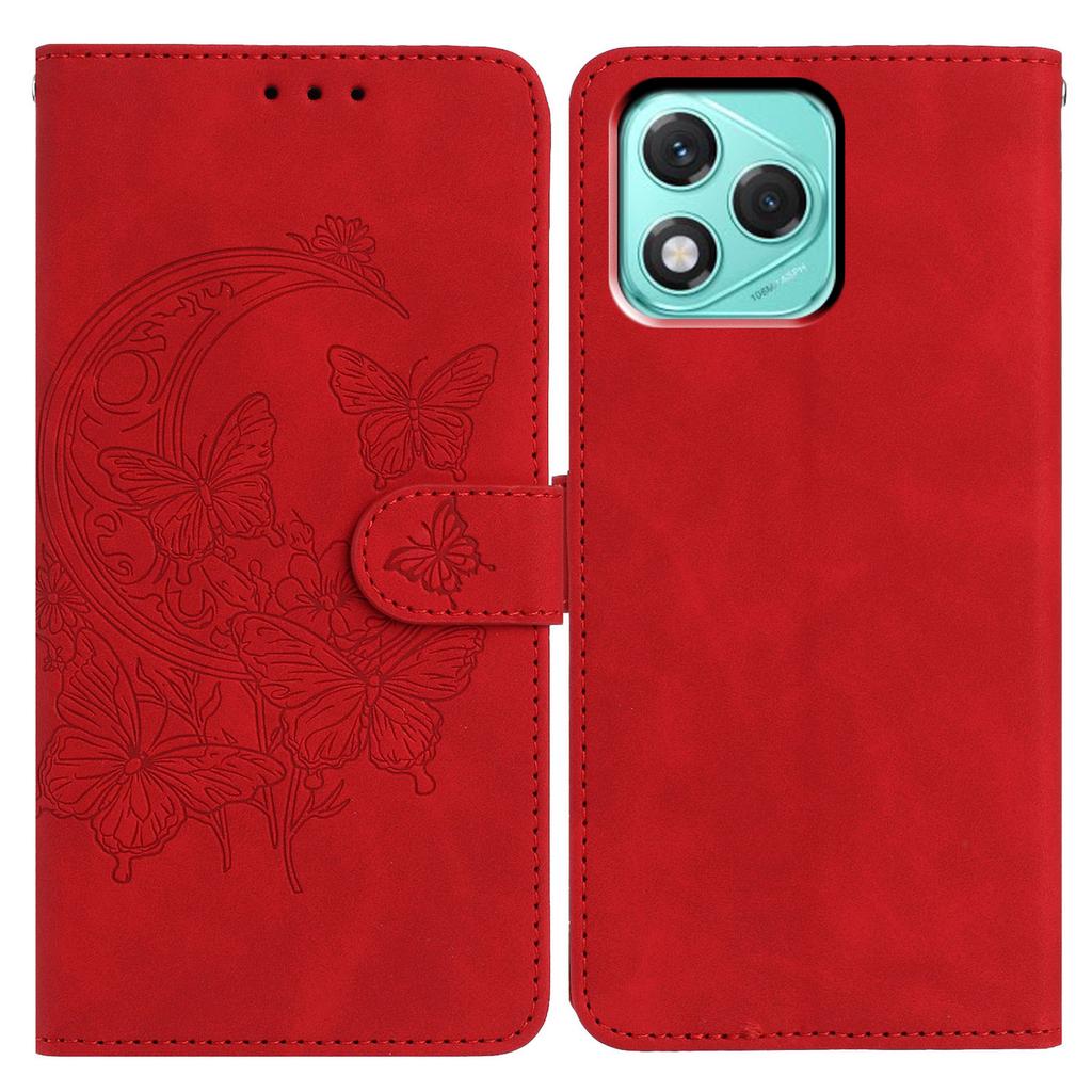 For Honor 400 Lite Case Butterfly Flower Imprinted PU Leather Wallet Stand Phone Cover