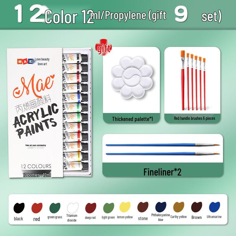Waterproof Acrylic Paint Set - Fade-Resistant and Washable for Kids' Graffiti and Textile Art