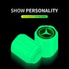 4pcs Car Tyre Valve Stem Luminous Caps Fluorescent Decor For Mercedes Benz B/C/E/S Class A Class C200L GLC GLK CLA Accessories