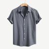 2026 Estate Nuova Camicia da Uomo a Maniche Corte Moda Casual Larga Comoda Cardigan Monocolore Collo a Revers Camicia da Uomo a Maniche Corte da Spiaggia