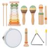 Wooden Orff Percussion Instruments for Children's Vocal Enlightenment: Maracas, Claves, Hand Bell, Xylophone Educational Toys