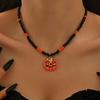 Millet Bead Necklace Goth Dark Wind Halloween Ornament Pumpkin Cat Spider Collarbone Chain Female