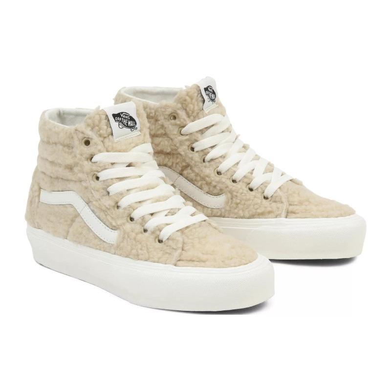 Vans SK8 Hi Tapered Unisex High Top Skate Shoes Beige Fleece Lined Casual VN0A7Q62BKB