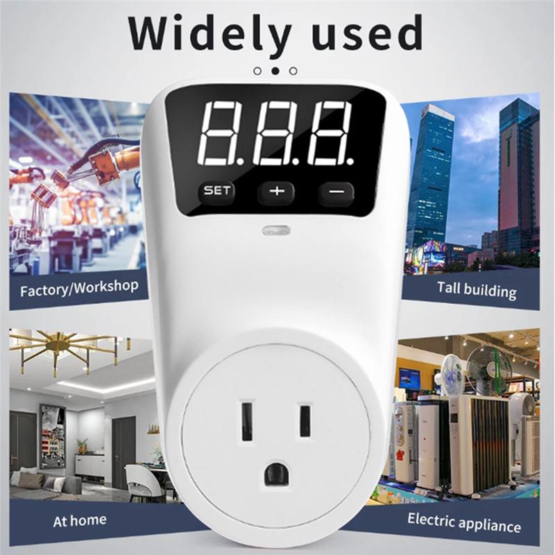 

A84E-HLP02 Voltage Protector Automatic Reset Over Under Voltage Protector Socket Digital Display Power Surge Protector US Plug білий