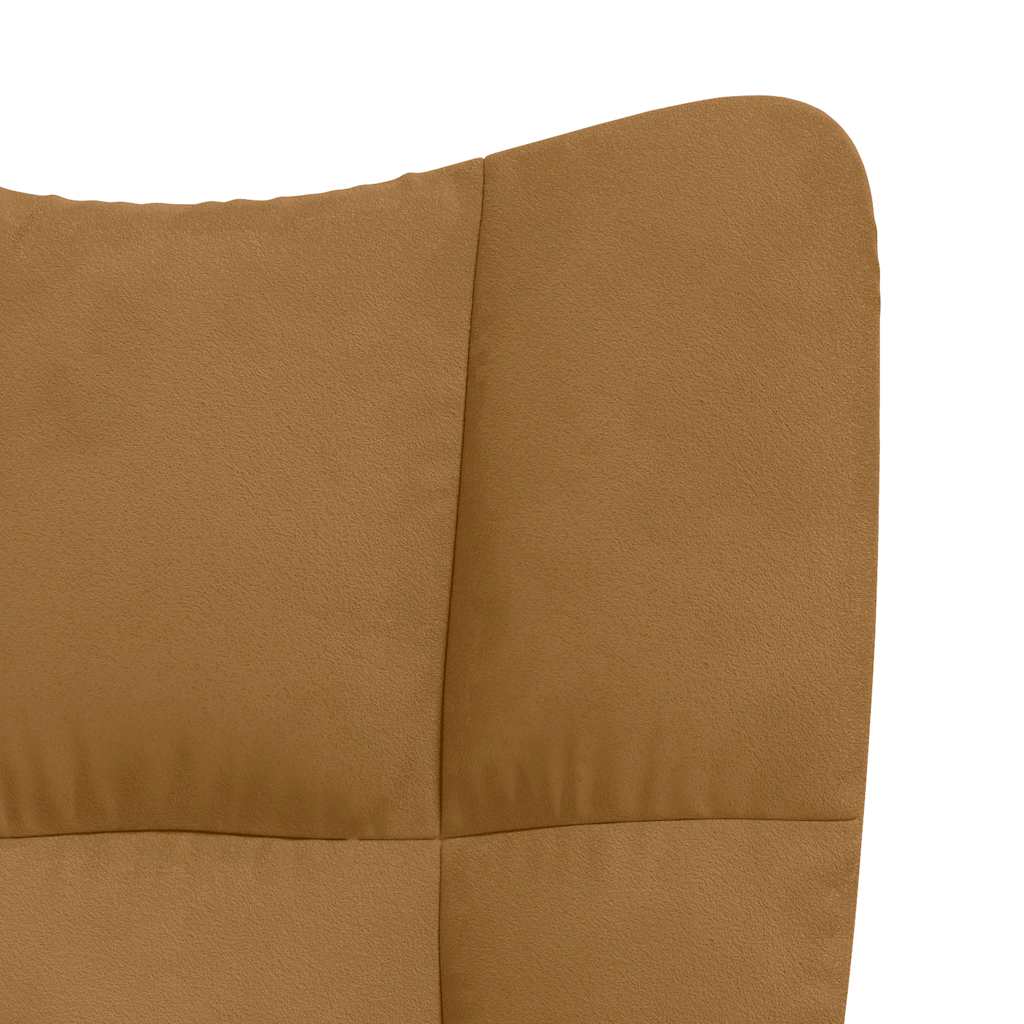 Vidaxl Armchair, Brown, Upholstered In Velvet