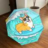 1pc Surfing Dog Automatic Folding Umbrella, 8-Rib Durable Frame, Durable Foldable Design - Elegant Gift for Commute Yy251210068