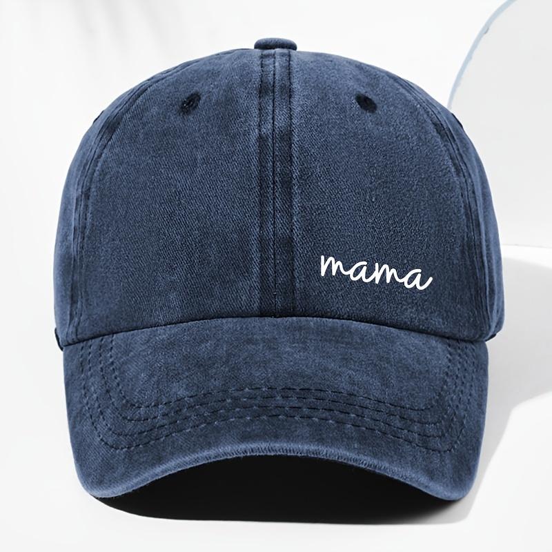 1pc Women's "Mom" Printed Baseball Cap,Retro Washed Daddy Hat,Outdoor Adjustable Mother's Day Gift,Suitable for Sports,Fishing