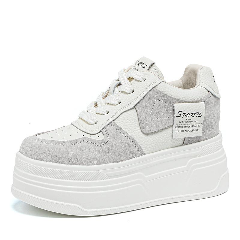 

Inner heightening women s shoes new spring and autumn versatile little white shoes platform Internet celebrity ins sports and leisure shoes A5031 39 бежевый