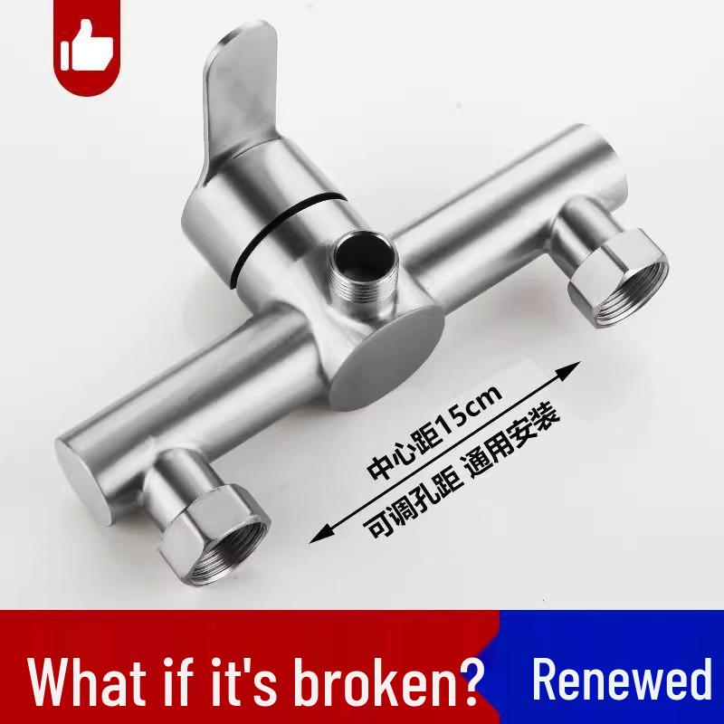 304 Stainless Steel Shower Faucet with Hot/Cold Mixer Tap & Concealed/Exposed Water Heater Switch