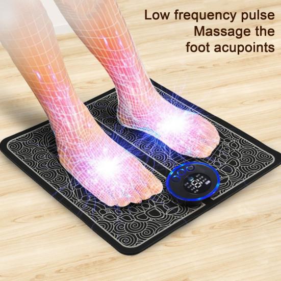 EMS Foot Massager 8 Massage Modes 19 Intensity Levels Auto Power-Off USB Rechargeable Remote Control Muscle Relaxation Electronic Feet Stimulator