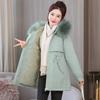 Thickened Loose Fitting Large Collar Plush Parka Jacket for Women  Winter New