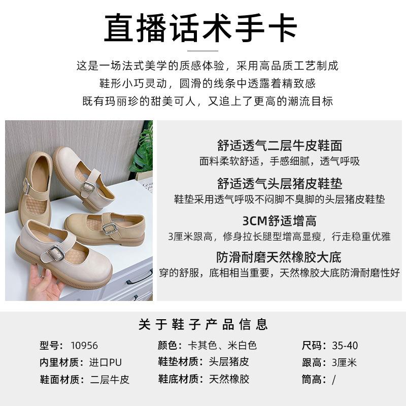 Leather Mary Jane Shoes Spring and Summer 2025 New Casual Fashion Small Leather Shoes Thick Heel Shallow Mouth Small Fragrant Single Shoes Women