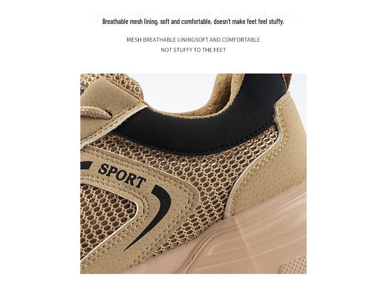 Men's Lightweight Breathable Mesh Safety Shoes - Anti-Smash, Anti-Puncture, Anti-Slip Soft Sole Work Shoes.