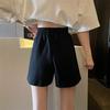 Women's Summer A-Line Wide-Leg Elastic Waist Shorts with Bright Pockets