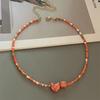 Nuova Moda Colore Caramella Choker Collana per Donna Ragazza Cuore d'Amore Quadrato Geometrico Collana Corta Perline Semi Gioielli per il Collo