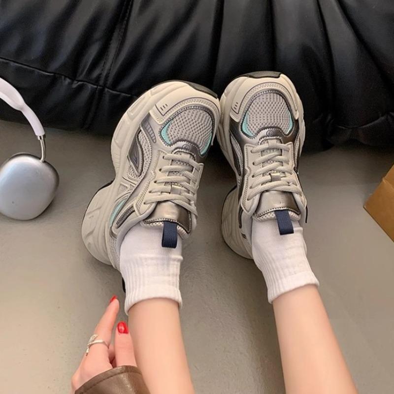 Platform dad shoes women's spring and autumn new casual sports shoes mesh breathable running shoes