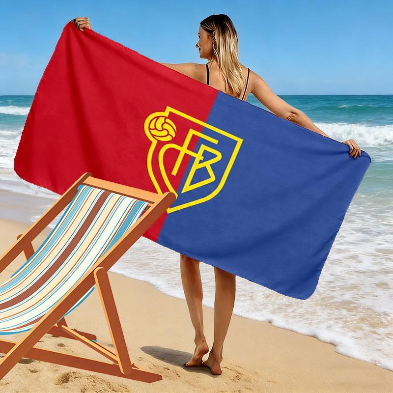 FC Basel Aufdruck Strandtuch, Großes Weiches Schnelltrocknendes Handtuch für Strand Camping Schwimmen