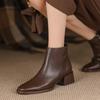 Fashion Women Ankle Boots Thick Heels Short Boot Fashion Winter Shoes Women Ins Autumn Daily Office Lady Footwear Size 35-40