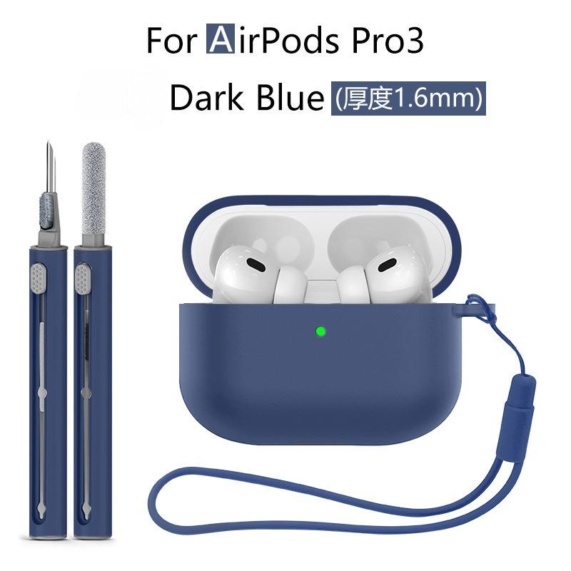 Candy Color Silicone Soft Case Protect Earphone For Airpods Pro 3 2025 Anti-lost Hand Strap+All Inclusive Cover w/ Cleaning Kit