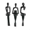 3 kusy abstraktní lidské figurky, moderní sochařské sedící figurky pro knihovnu,