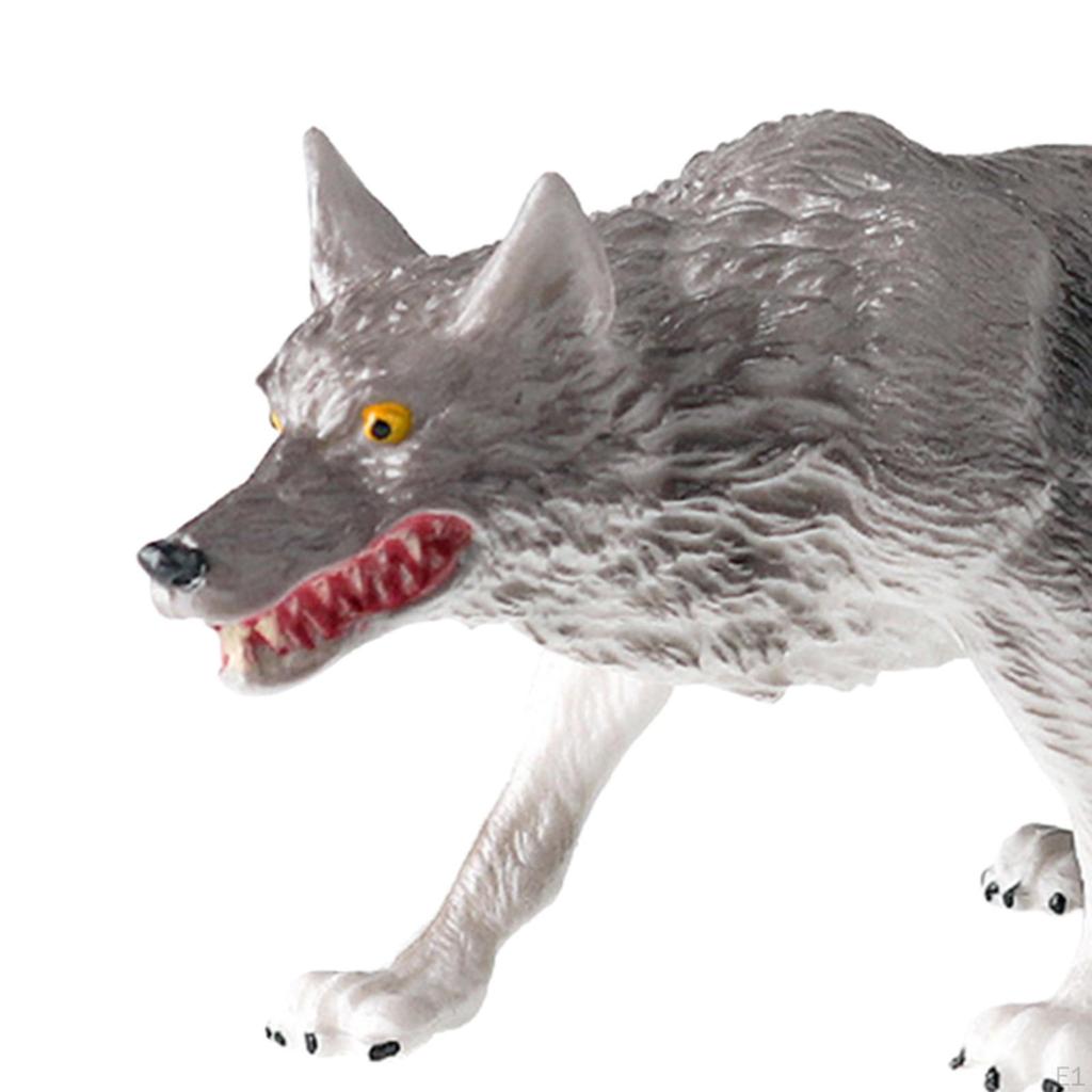 Mini Wolf Figurine Early Educational Toy Collection Crafts Realistic Detailed Action Figure for