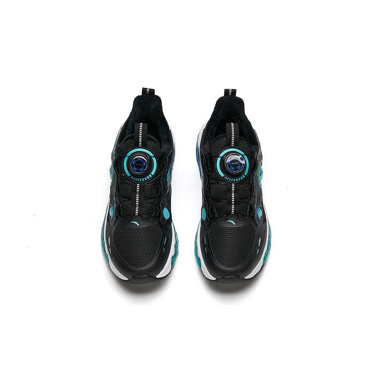 Anta Energy Ring Technology Sports Low-Top Running Shoes Kids Sneaker Black Green 312145582-11